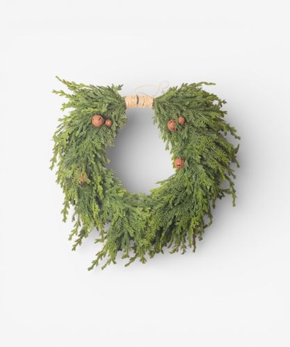 Pine Heart Wreath with Bells Large