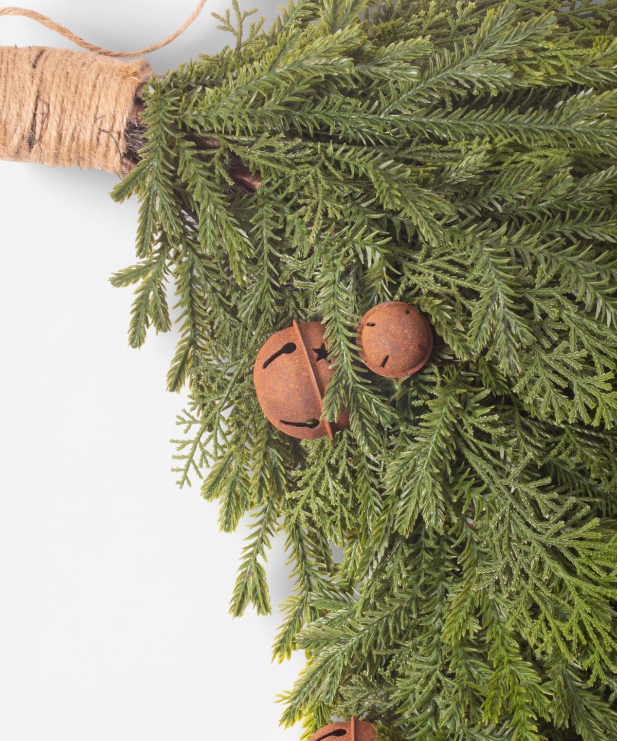 Pine Heart Wreath with Bells Large