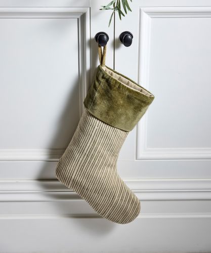 Striped Green Stocking Velvet