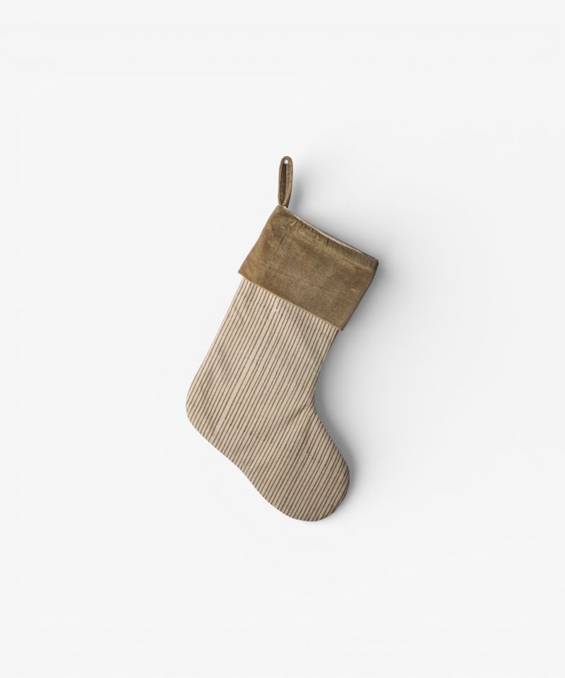 Striped Green Stocking Velvet