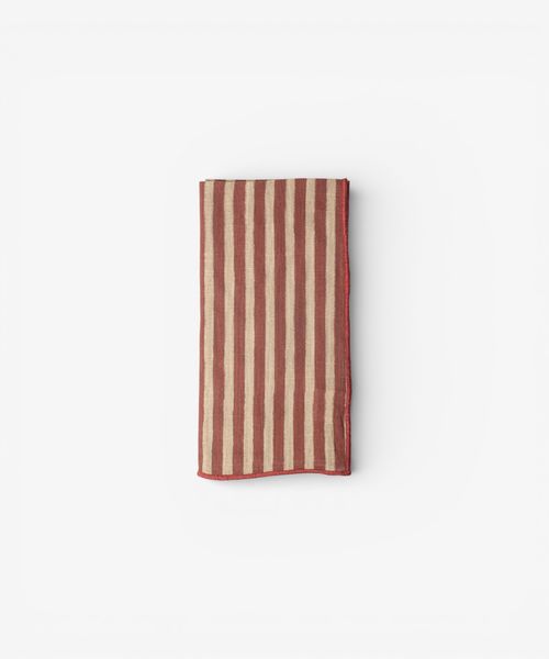Striped Red Cotton Napkin