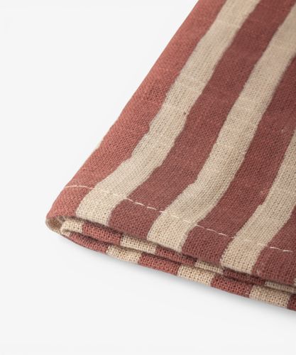 Striped Red Cotton Napkin