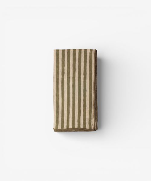Striped Green Cotton Napkin