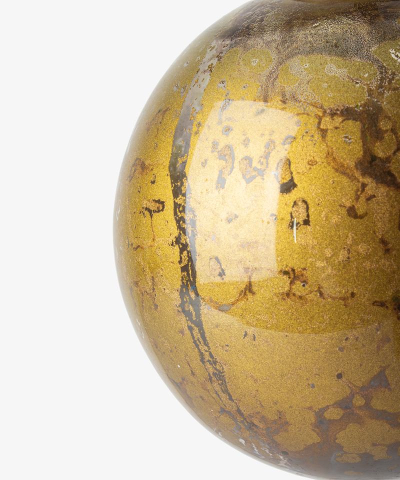 Marbleized Bauble Bronze Gold 8cm