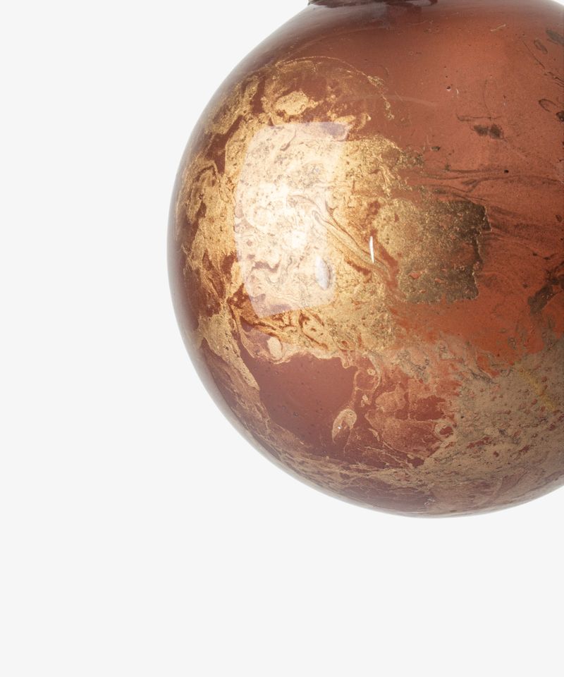 Marbleized Bauble Golden Brown 8cm