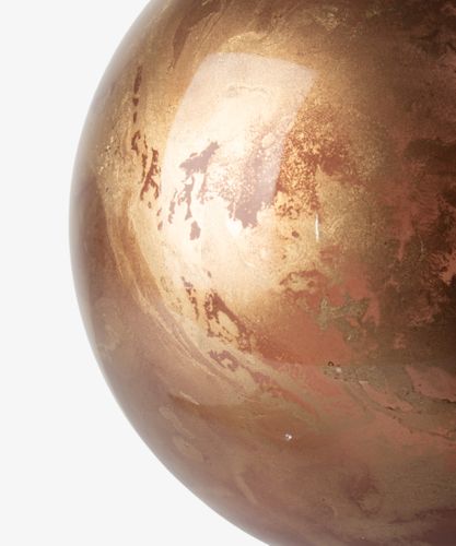 Marbleized Bauble Golden Brown 10cm