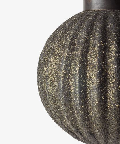Stripe Glitter Bauble Green 8cm