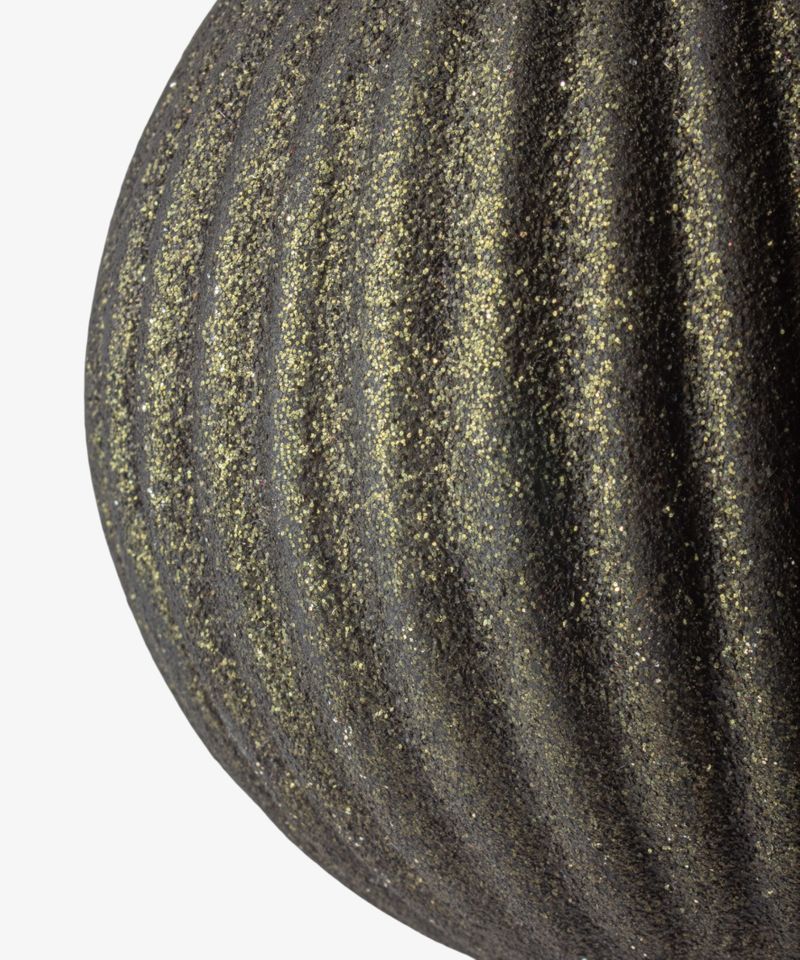 Stripe Glitter Bauble Green 10cm