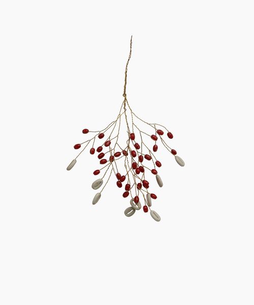 Beaded Bunch Ornament Red