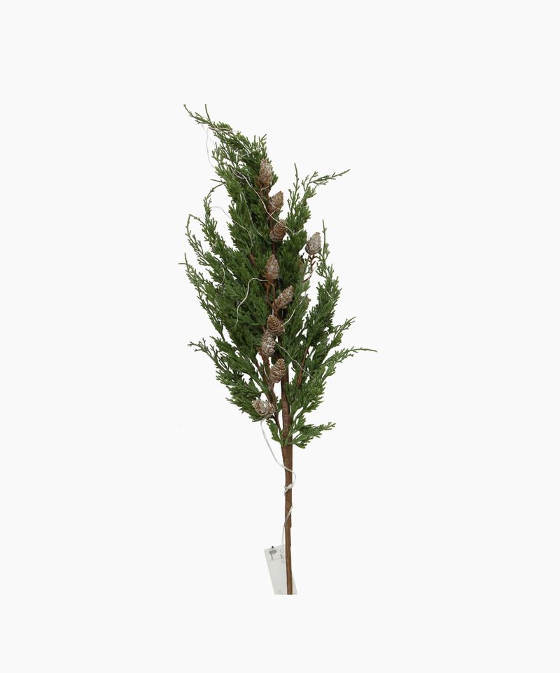 Cedar & Pinecone Branch with Lights 104cm