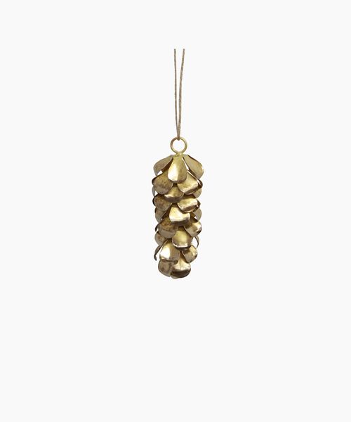 Hanging Pinecone Long Gold