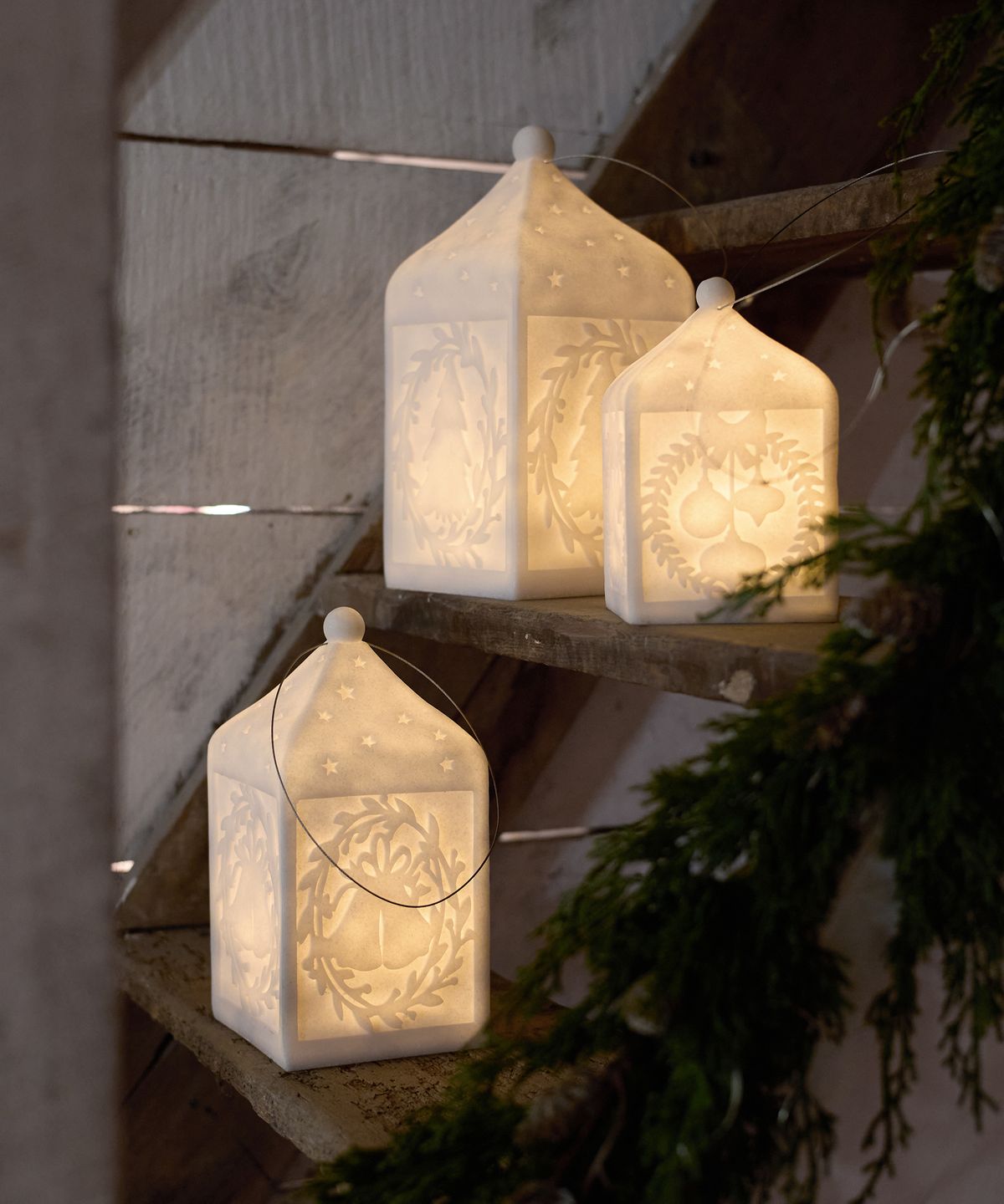 Lantern with Bells Light Up Medium