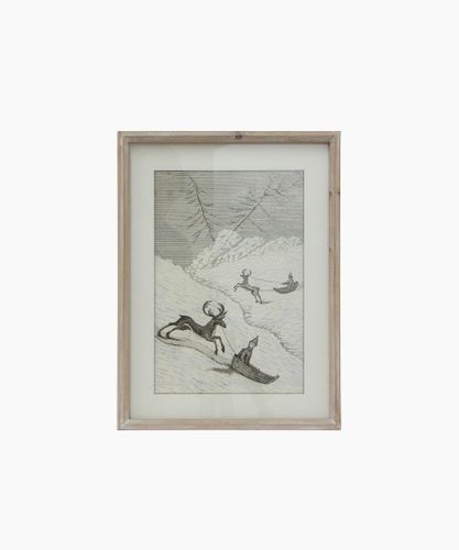 Reindeer Sleigh Scene Wall Art