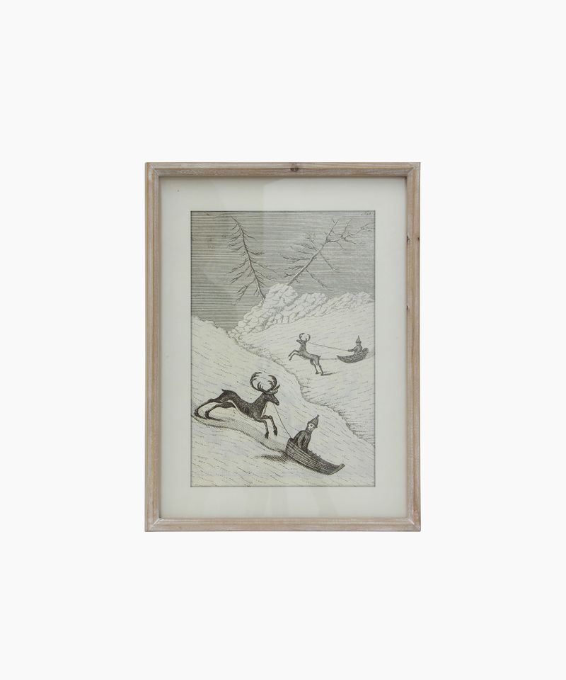 Reindeer Sleigh Scene Wall Art