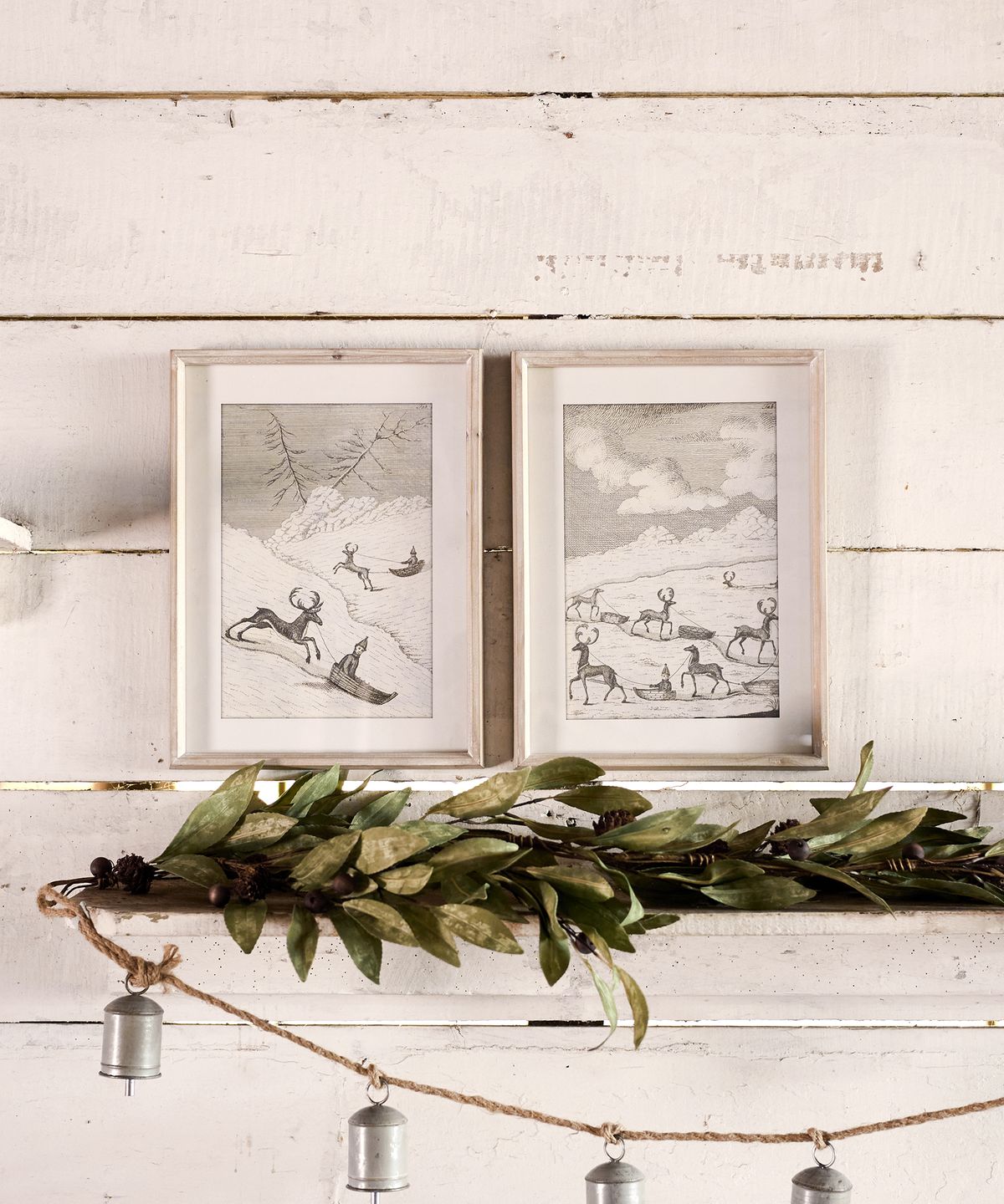Reindeer Sleigh Scene Wall Art