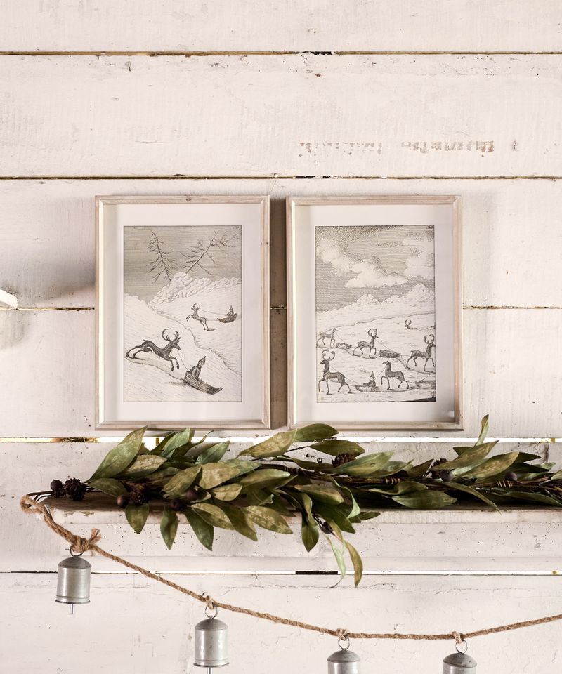 Reindeer Sleigh Scene Wall Art
