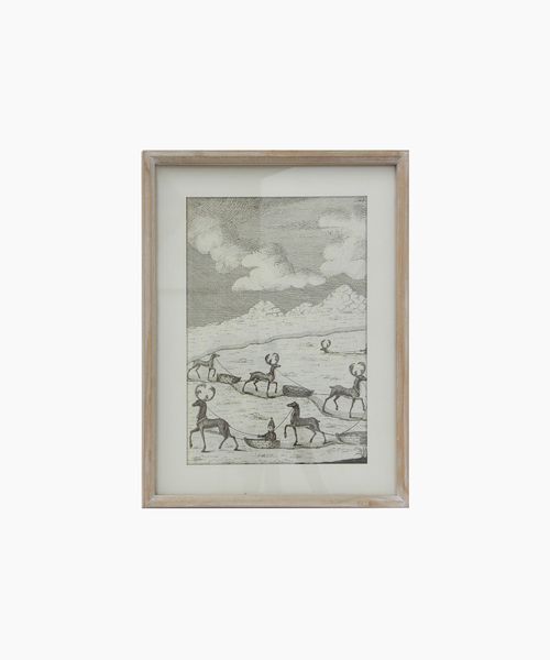Reindeer Sleigh Scene Multiple Wall Art