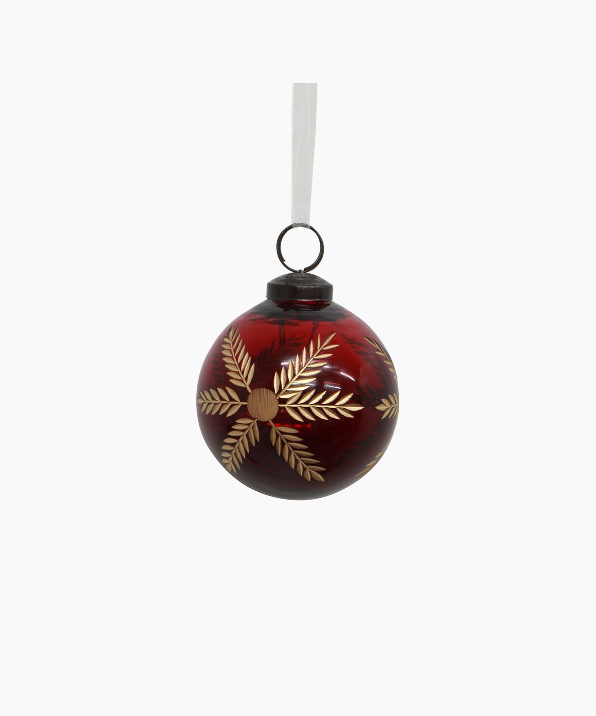 Amina Glass Bauble Red/Gold