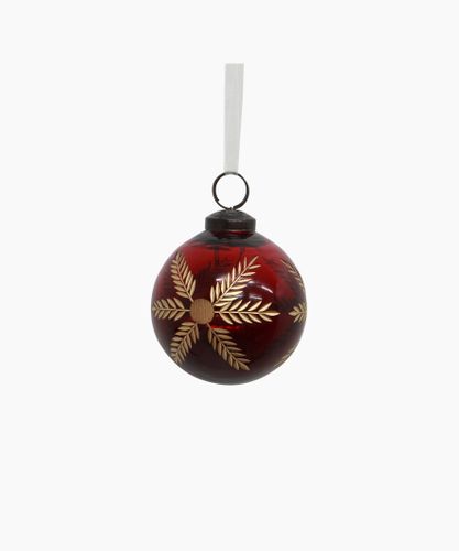 Amina Glass Bauble Red/Gold