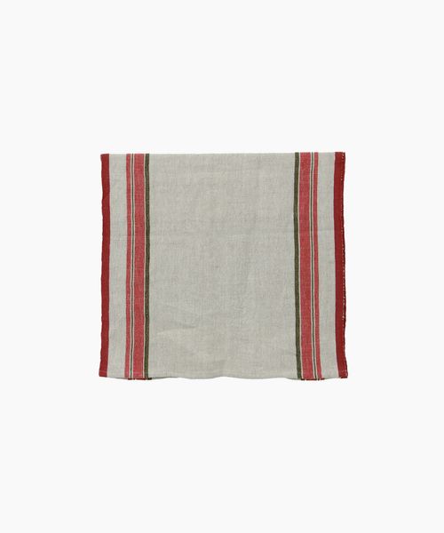 Red Selvedge Stripe Linen Table Runner