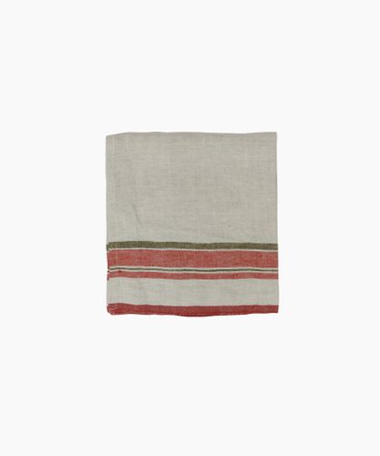 Red Selvedge Stripe Linen Napkin