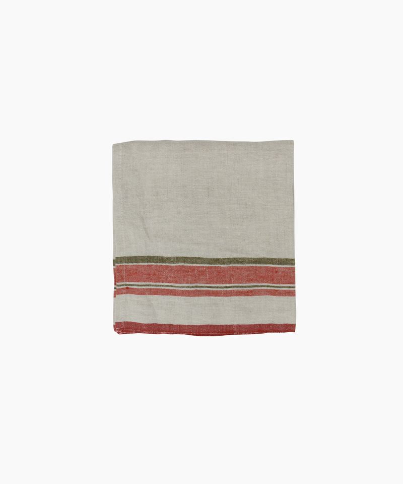 Red Selvedge Stripe Linen Napkin