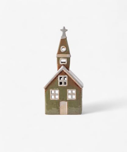 Alsace Tealight Church Olive Green