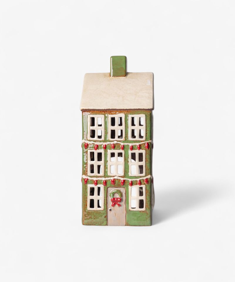 Alsace Tea Light Grande Chalet Christmas Green