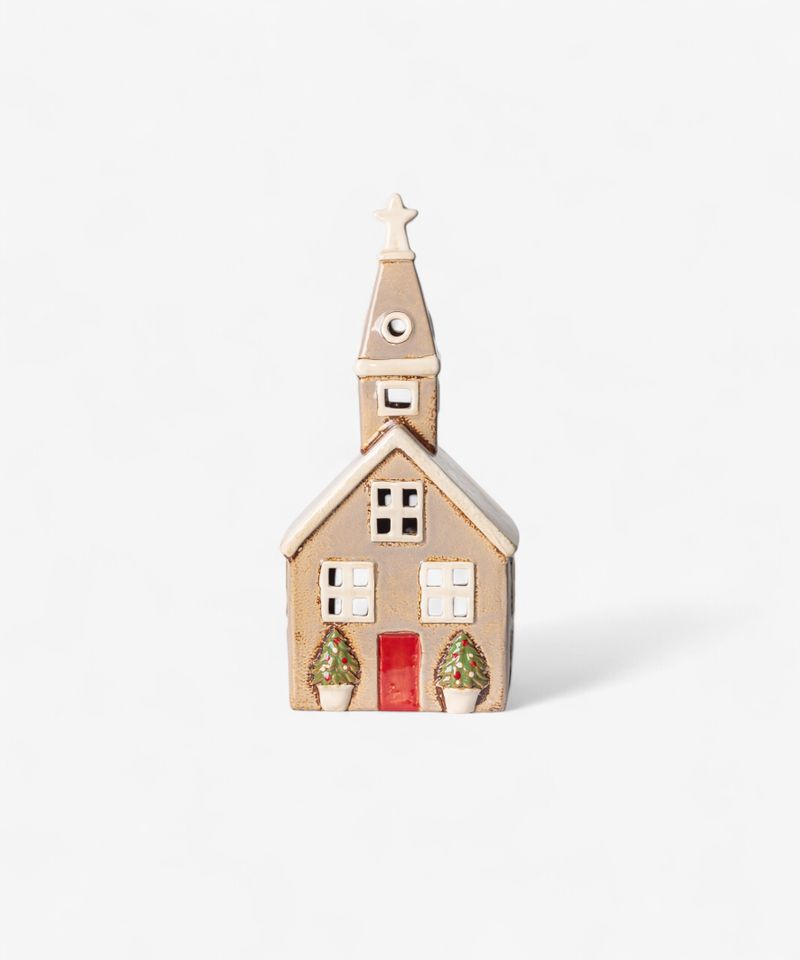 Alsace Tea Light Church Christmas Stone