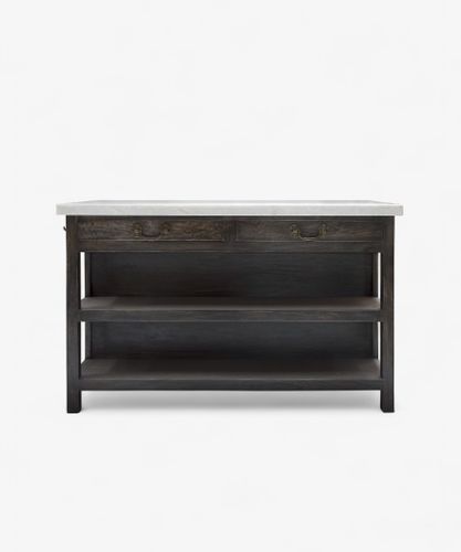 Lars Aged Black Kitchen Island Large
