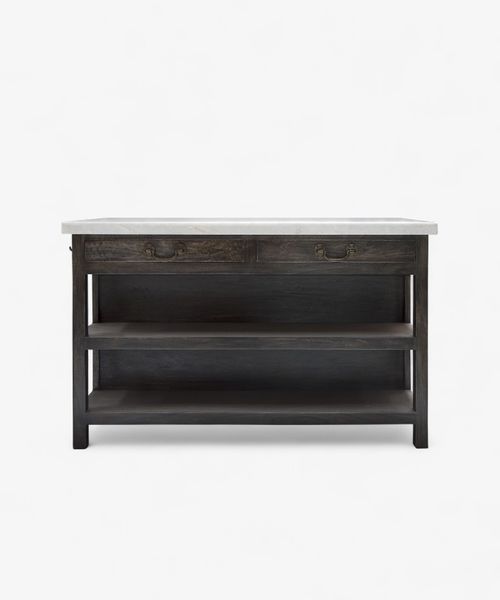 Lars Aged Black Kitchen Island Large