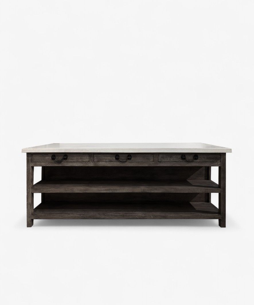 Lars Aged Black Kitchen Island X-Large