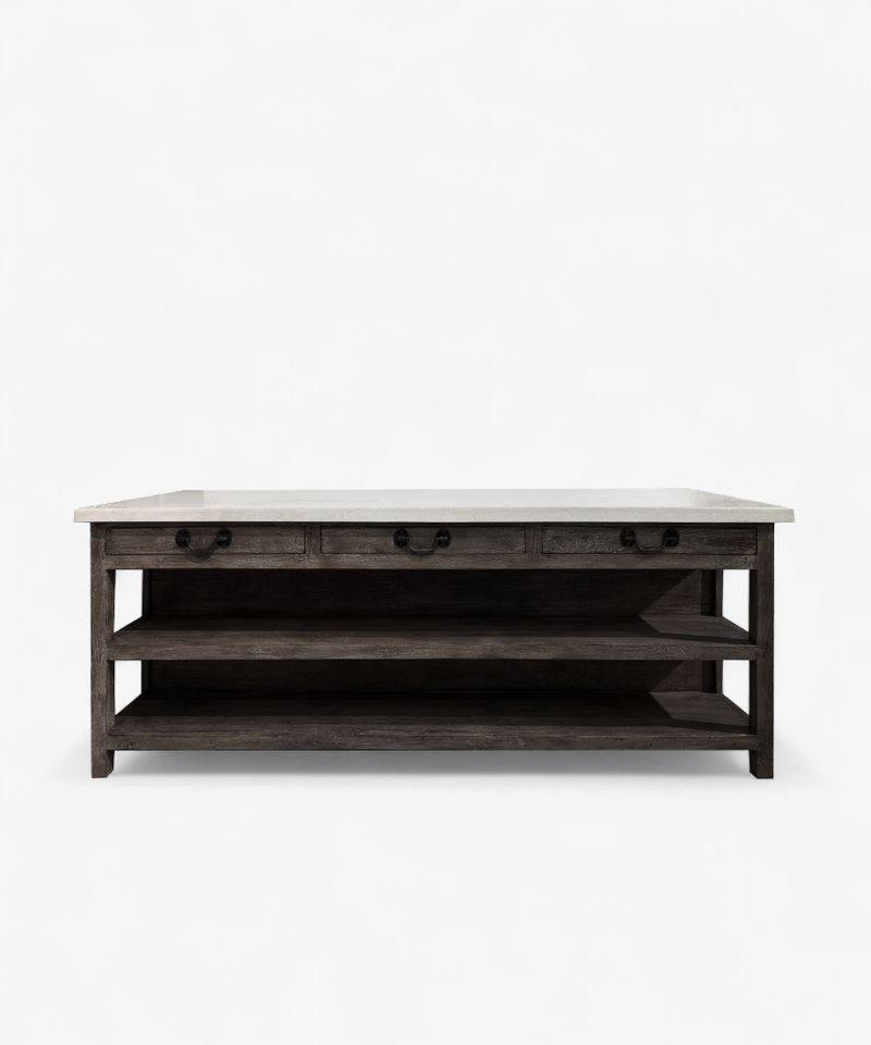 Lars Aged Black Kitchen Island X-Large