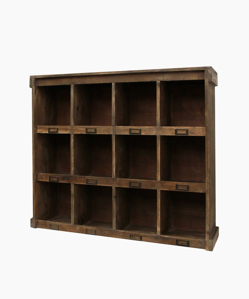 Wooden Cubby Wall Shelf Large