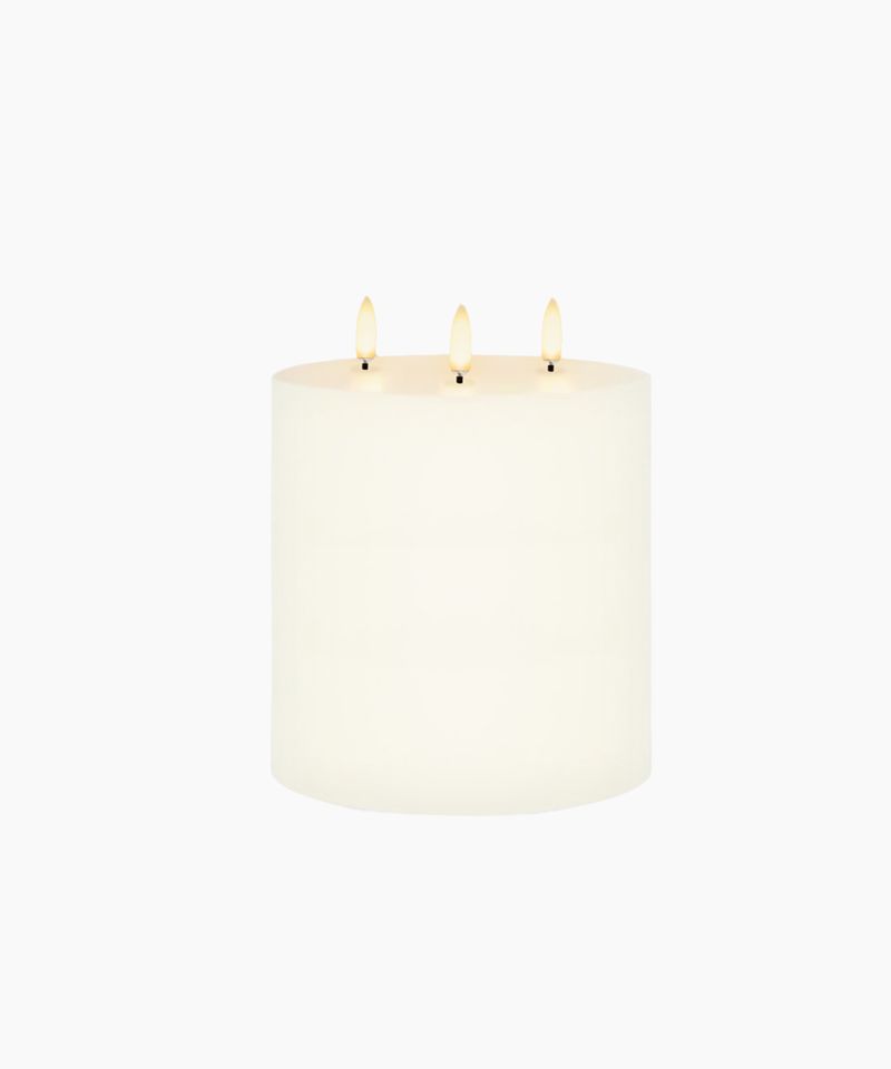 LED Triple Wick Classic Ivory Candle 15.2x15.2CM