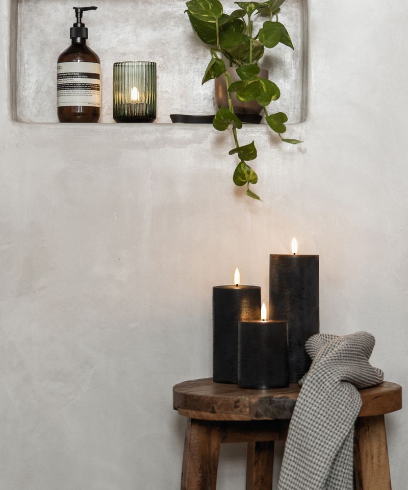 LED Classic Matte Black Candle 7.8x20.3CM