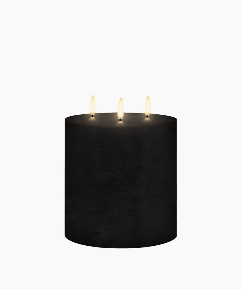 LED Triple Wick Matte Black Candle 15.2x15.2CM