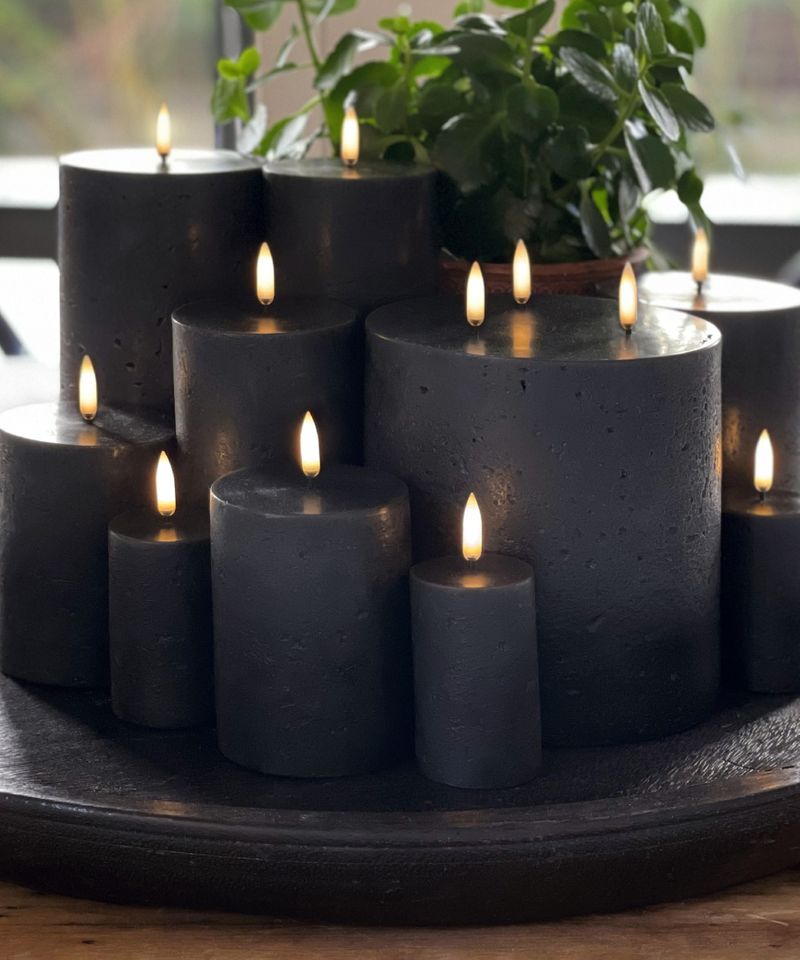LED Triple Wick Matte Black Candle 15.2x15.2CM