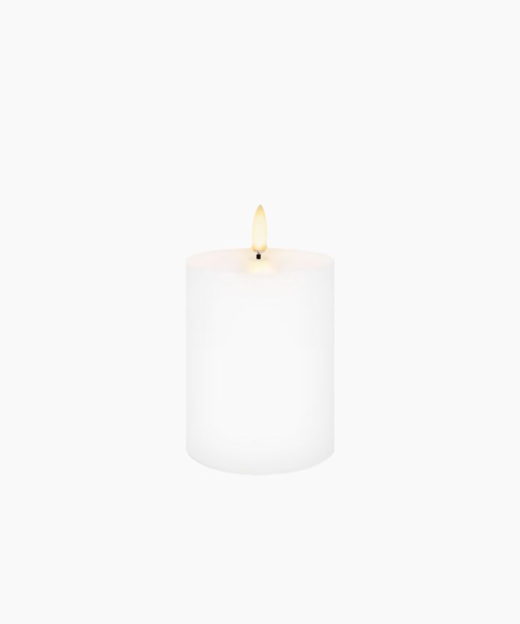 LED Nordic White Pillar Candle 7.8x10.1cm