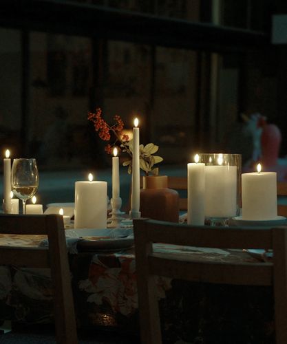 LED Nordic White Pillar Candle 7.8x15.2cm