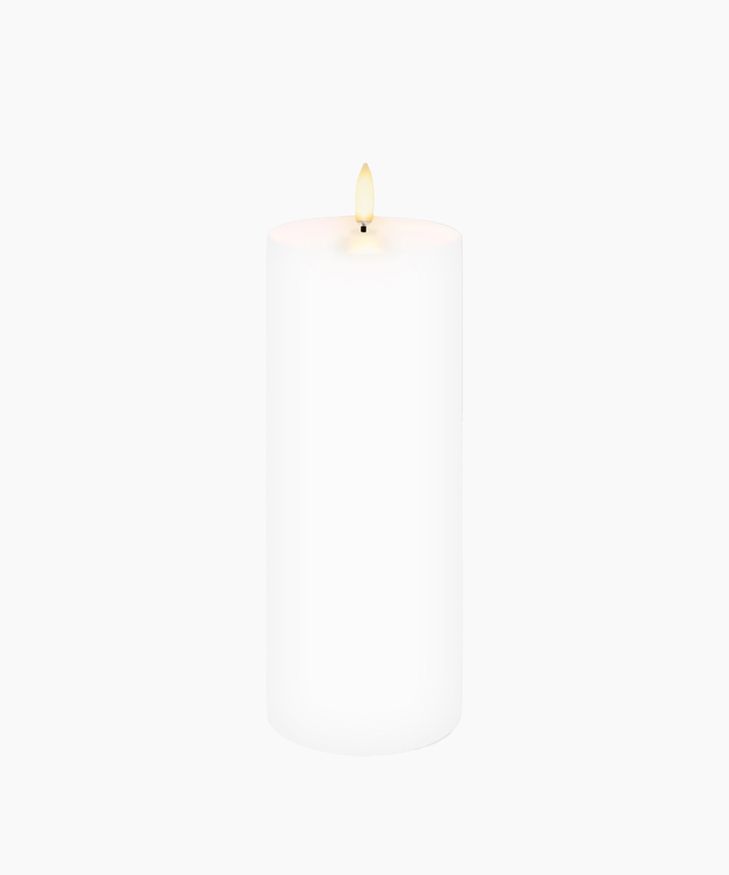 LED Nordic White Pillar Candle 7.8x 20.3cm