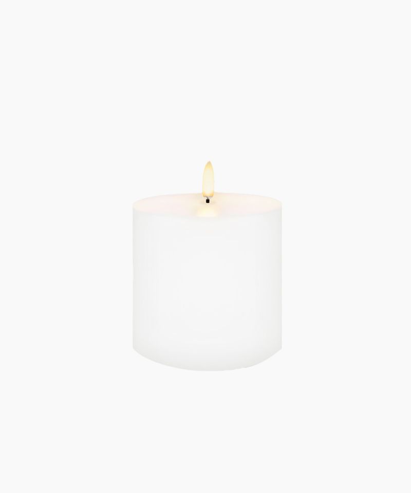 LED Nordic White Pillar Candle 10.1x10.1cm