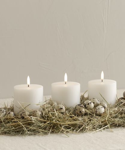 LED Nordic White Pillar Candle 10.1x10.1cm