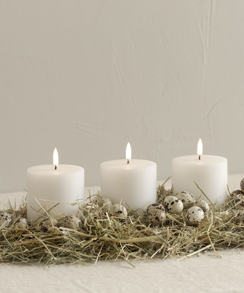 LED Nordic White Pillar Candle 10.1x10.1cm