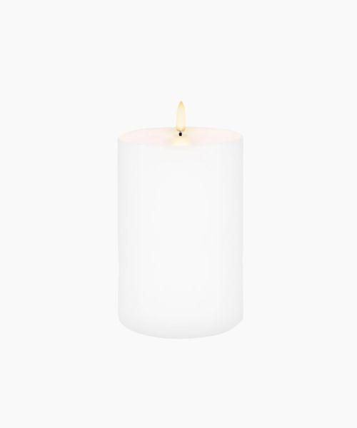 LED Nordic White Pillar Candle 10.1x15.2cm
