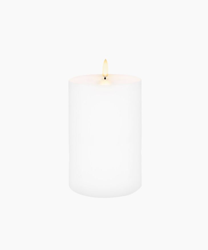 LED Nordic White Pillar Candle 10.1x15.2cm