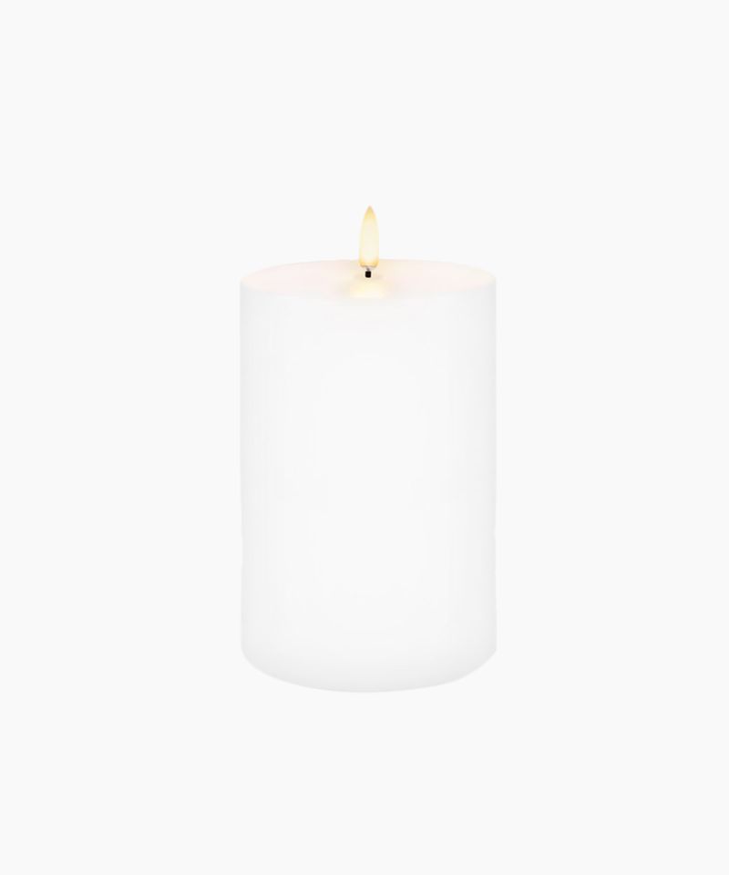 LED Nordic White Pillar Candle 10.1x15.2cm
