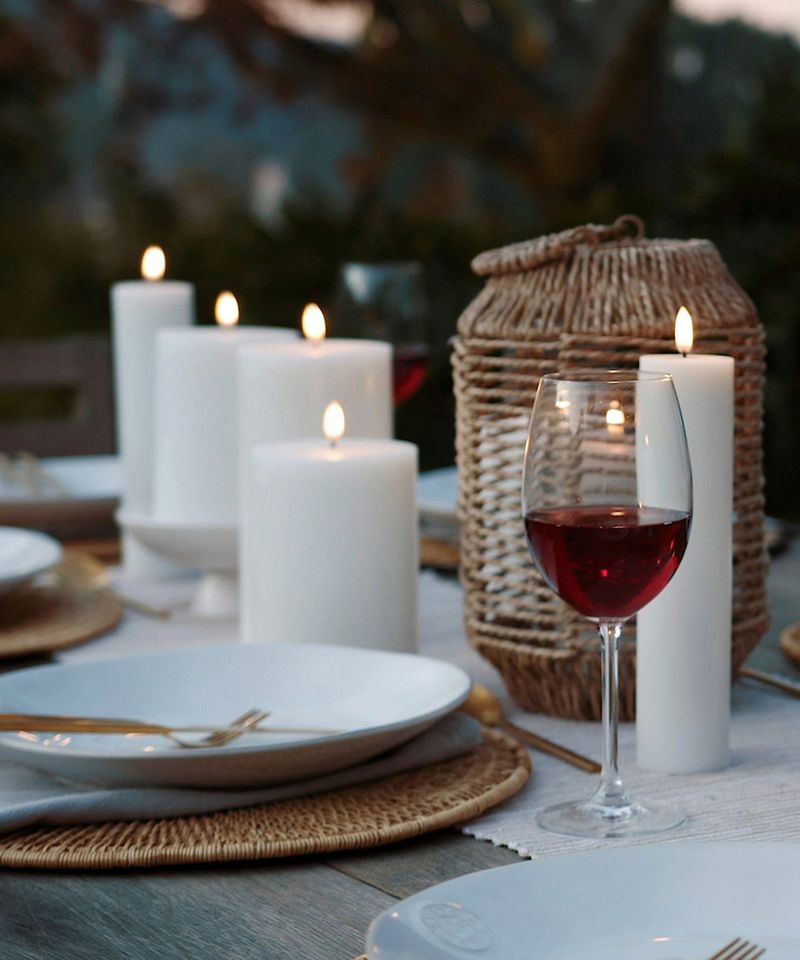 LED Nordic White Pillar Candle 10.1x15.2cm