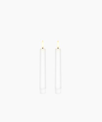 LED Nordic White Taper 2.3x15cm (2PC)