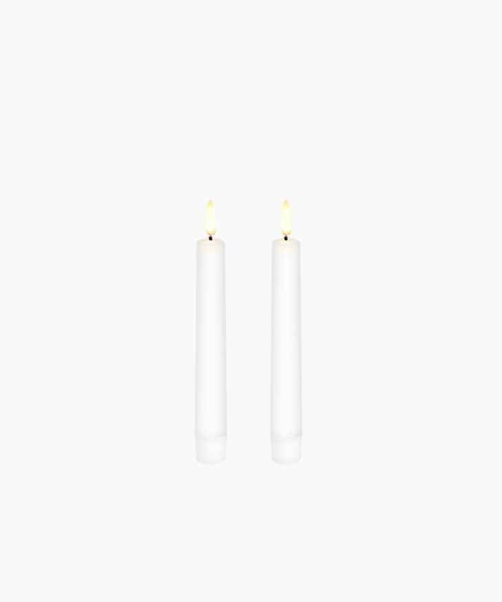 LED Nordic White Taper 2.3x15cm (2PC)